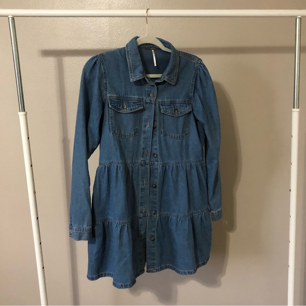 Free People Nicole Denim Babydoll Dress